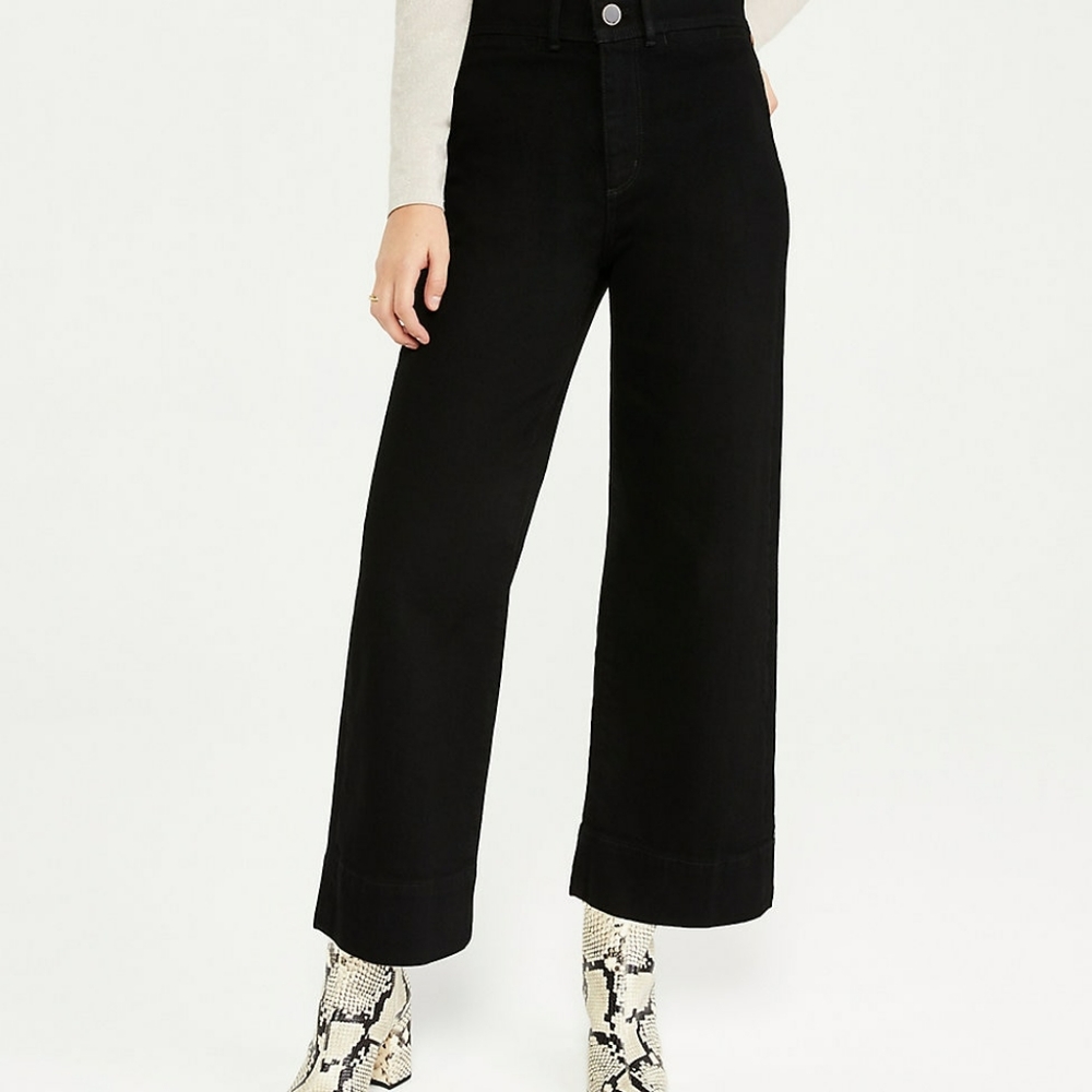 Ann Taylor the wide leg high waisted jeans